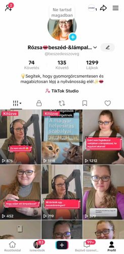 Képernyőfotó a Beszéd és szöveg Tiktok-oldaláról